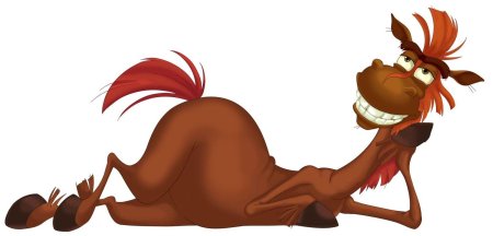 Конь Юлий на белом фоне