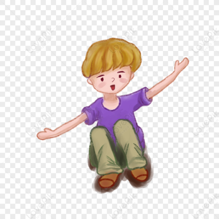 Мультяшный мальчик сидит