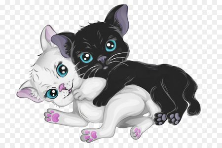 Котята мультяшные на прозрачном фоне