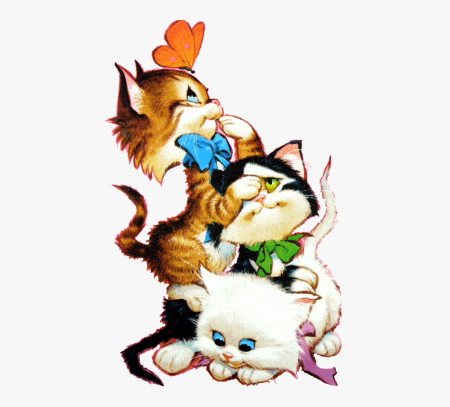 Cartoon кошка и котенок