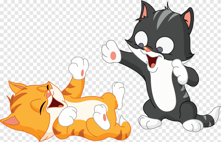 Кот играющий мультяшный
