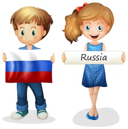 Мальчик с российским флагом
