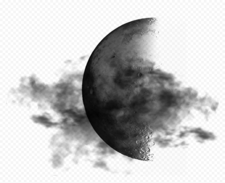 Разрушенная Луна на прозрачном фоне