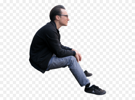 Девушка сидит на прозрачном фоне