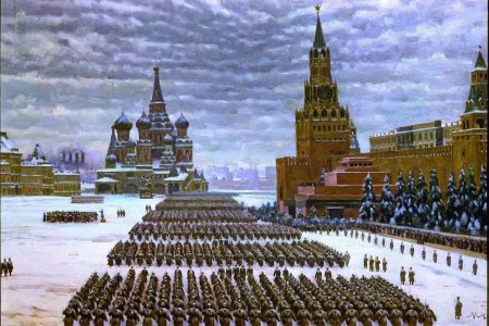 Константин Юон парад на красной площади