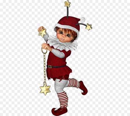 Рождественские эльфы на прозрачном фоне