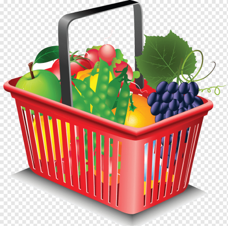 Корзина с продуктами вектор