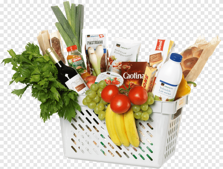 Корзинка с продуктами рисование