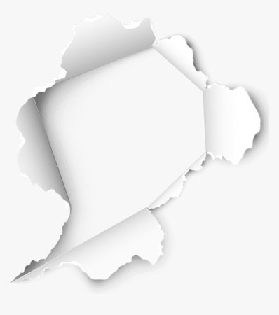 Дырка в бумаге без фона