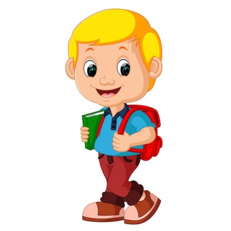 Мультяшный мальчик идет