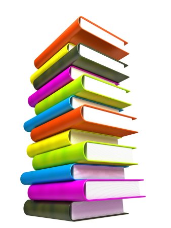 Много книг на белом фоне