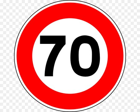 Знак ограничение скорости 70