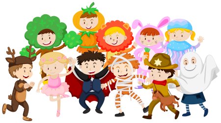 Дети в костюмах вектор