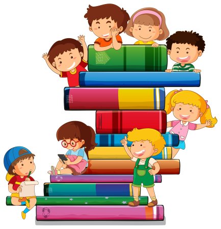 Дети с книгой клипарт