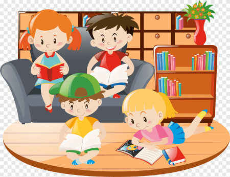 Дети с книжками мультяшные