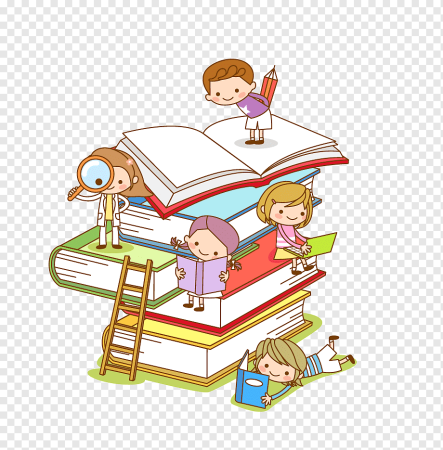 Мультяшные дети с книгами