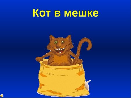 Кот в мешке фразеологизм