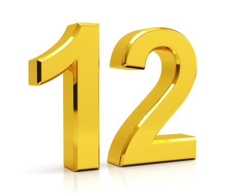 Цифра 12 желтая