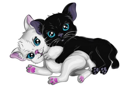 Котята мультяшные на прозрачном фоне