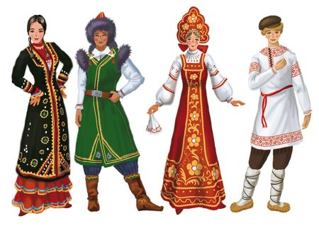 Кукла в татарском национальном костюме рисование