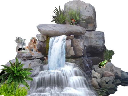 Водопад на прозрачном фоне