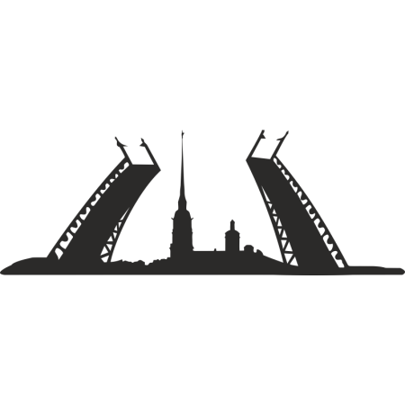 Разводные мосты в Санкт-Петербурге вектор