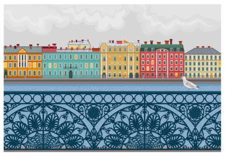 Силуэт домов Петербурга