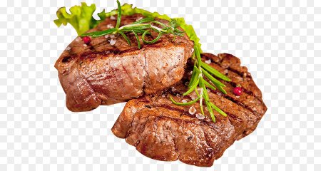Жареное мясо на белом фоне