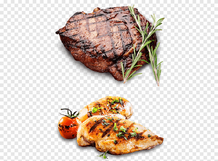 Стейк на белом фоне