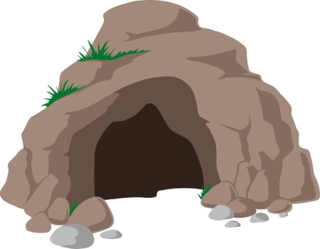 Пещера на белом фоне