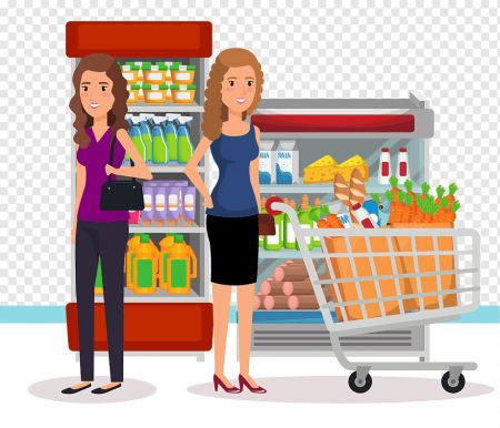 Тележка с продуктами Векторная