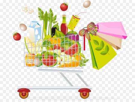 Корзина с продуктами вектор