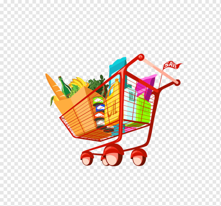 Тележка с продуктами Векторная