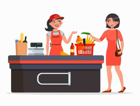 Продавец и покупатель вектор