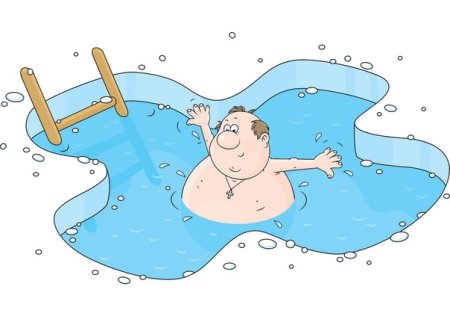Рисунок человек купается в проруби