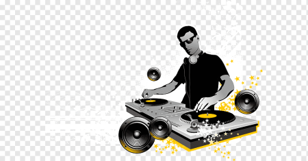Диджей на белом фоне