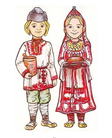 Национальный костюм чувашей рисунок
