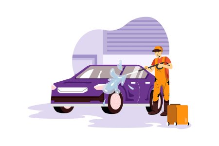 Мойка автомобиля на прозрачном фоне