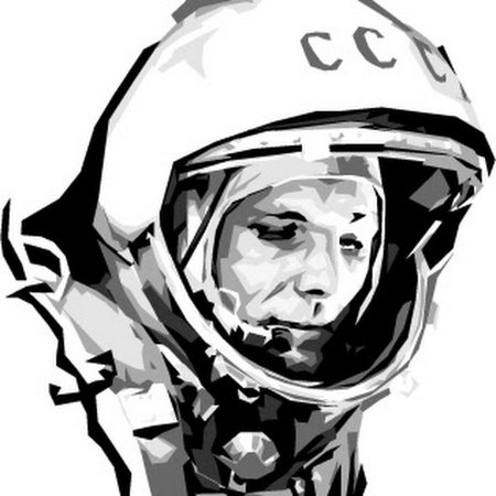 Гагарин рисунок