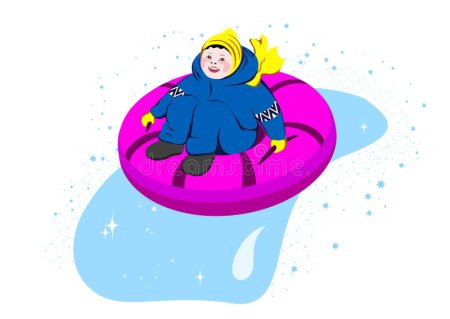 Ватрушки кататься на белом фоне