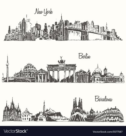 Германия достопримечательности вектор