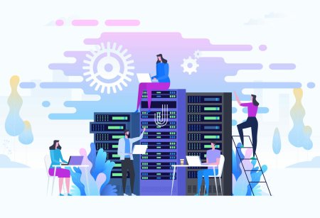 Векторная иллюстрация системное администрирование