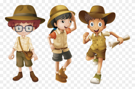 Туристы мультяшные