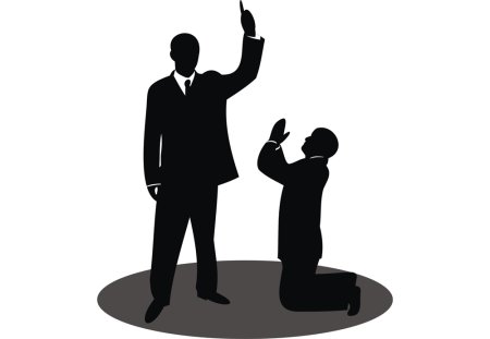 Начальник и подчинённый силуэт