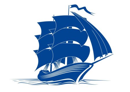 Логотип синий корабль