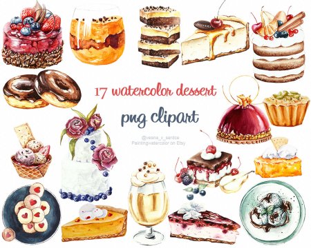 Кондитерские изделия акварель
