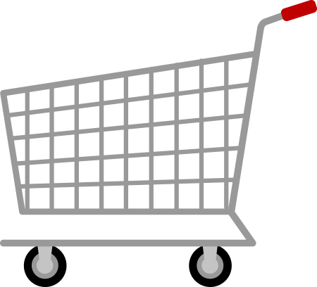 Тележка для продуктов на прозрачном фоне