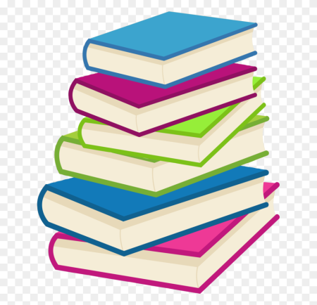 Стопка книг на прозрачном фоне