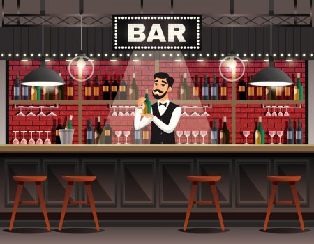 Иллюстрация в баре вектор