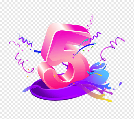 Цифра 5 праздничная